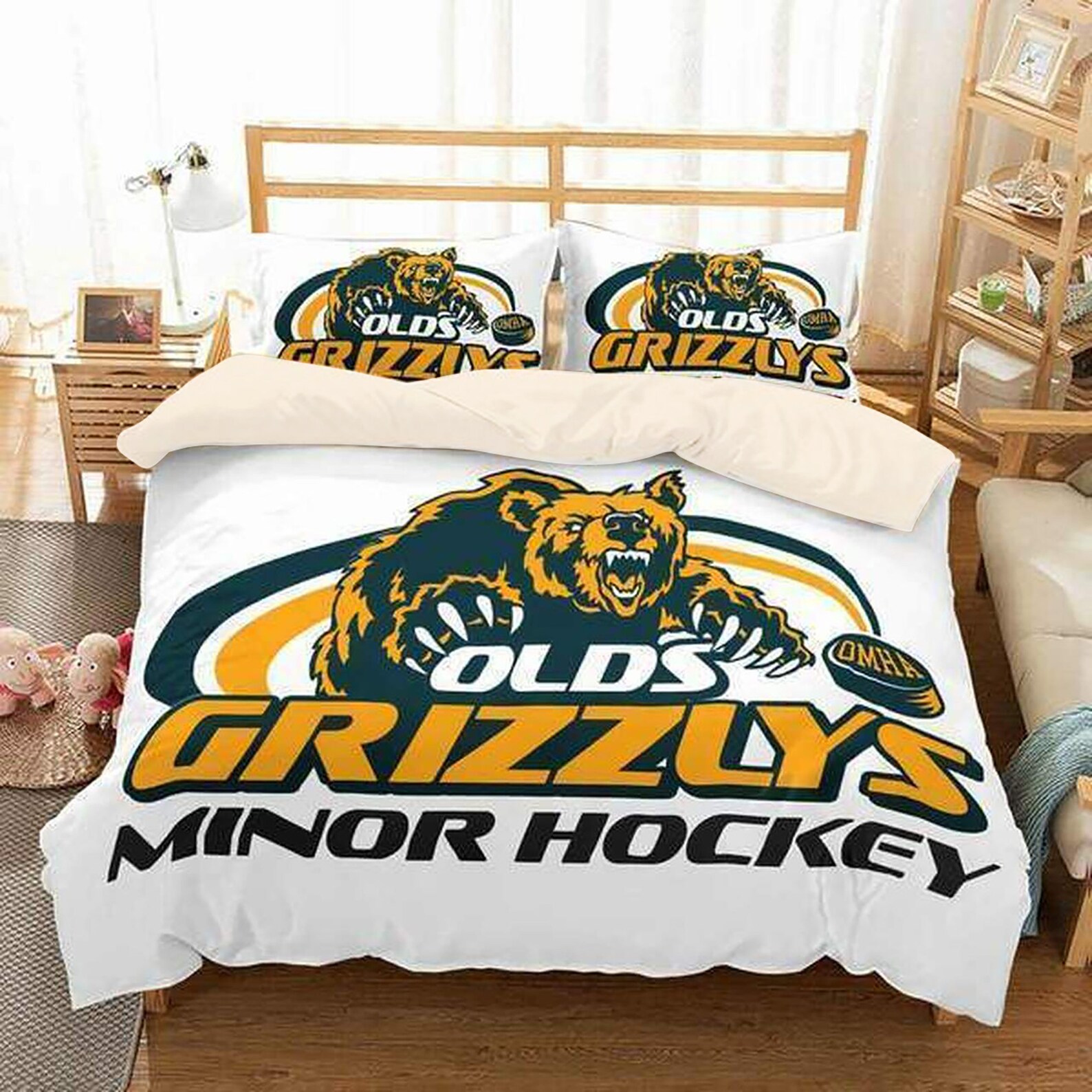Customize Olds Minor Hockey Bedding Set Duvet Cover Hockey Etsy