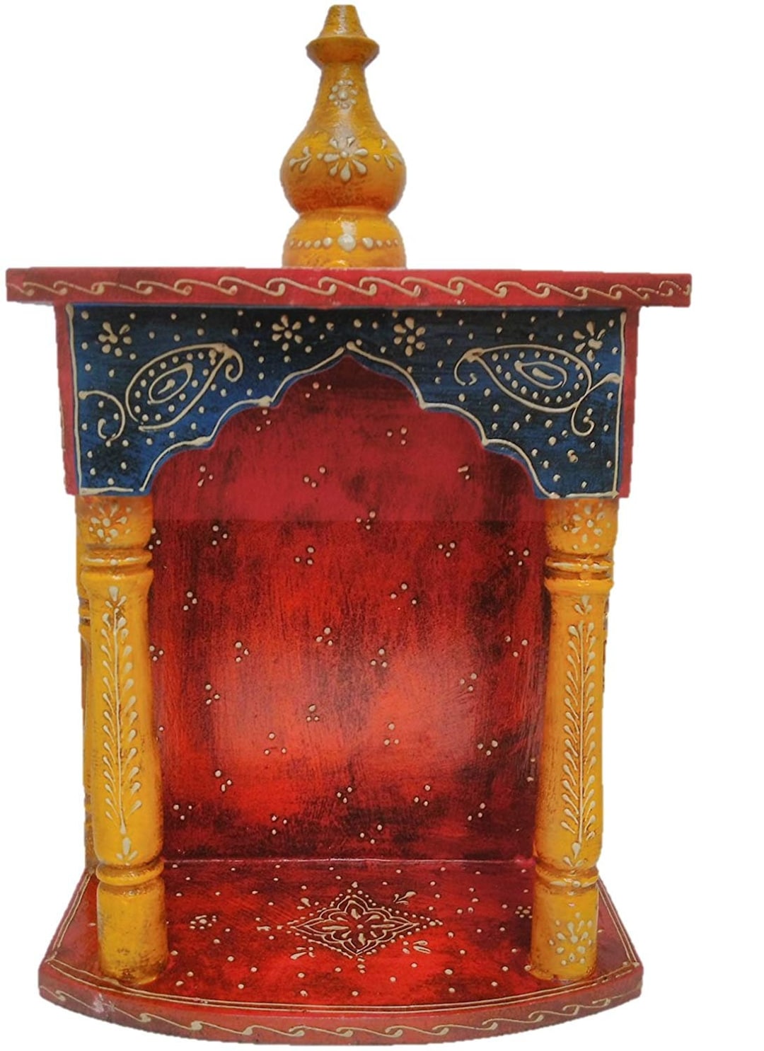 Wooden Temple Mini Temple Mandir Handcrafted Hindu Pooja Ghar Mandap ...