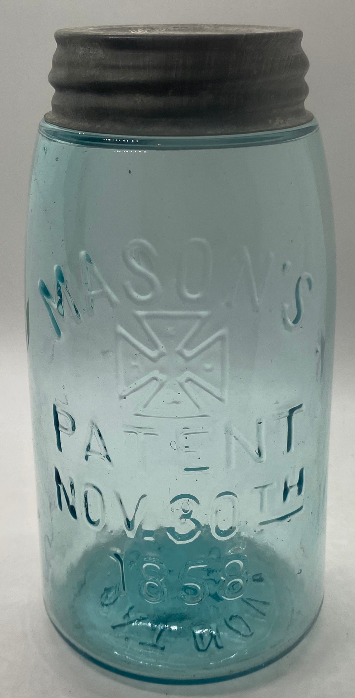 Masons cross patent nov 30th 1858 canning jar... Etsy