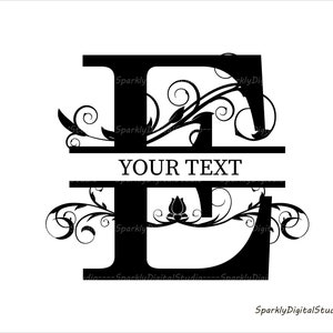 Split Monogram Svg, Split Letter Svg, Alphabet Svg Files for Cricut, Regal Initial Svg, Font Svg Designs for Silhouette, Script Svg Dxf, Png