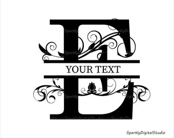 Split Monogram Svg, Split Letter Svg, Alphabet Svg Files for Cricut, Regal Initial Svg, Font Svg Designs for Silhouette, Script Svg Dxf, Png