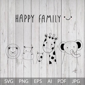 Animal bundle Svg, Baby Animal Svg, Baby Giraffe, Hippo, Svg Files for Cricut, Safari Animals Svg, Forest Animals Silhouette Svg,Png,Eps