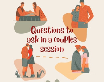 Couples Counseling Questions, Therapy Questions for Couples, Marriage Counseling, Cheat Sheet for Therapists