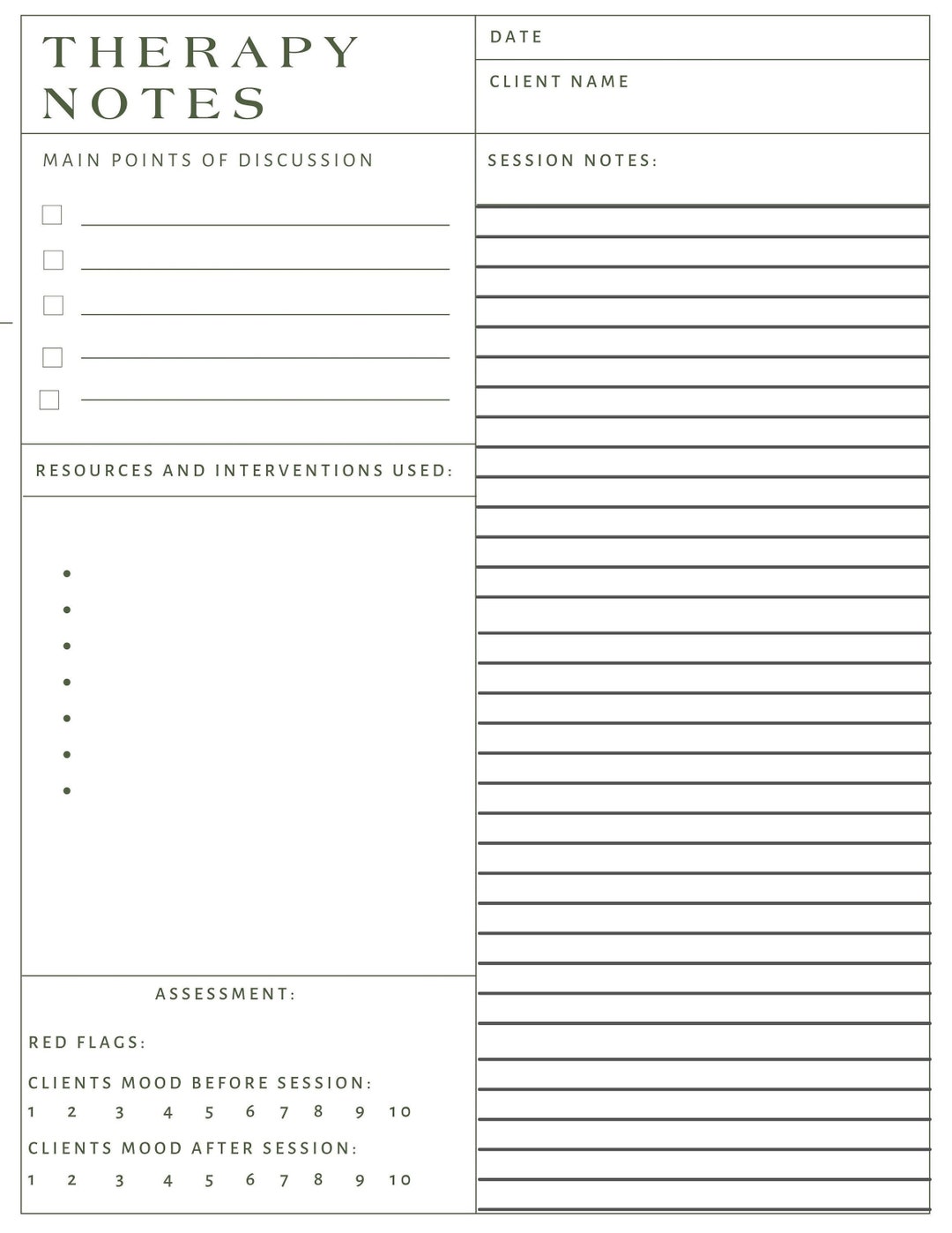Therapist Note Sheets, Therapist Worksheet, Therapist Note Template Therapist Note Sheets, Therapist Worksheet, Therapist Note Template