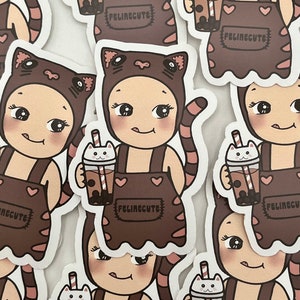 Boba baby angel cat kitty sticker vinyl