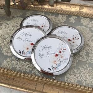 Wedding Favour Mirror/Personalised Wedding Mirror / Wedding Favour / Bridal Party Mirror / Wedding Party Favor/Mini Custom Wedding Mirror