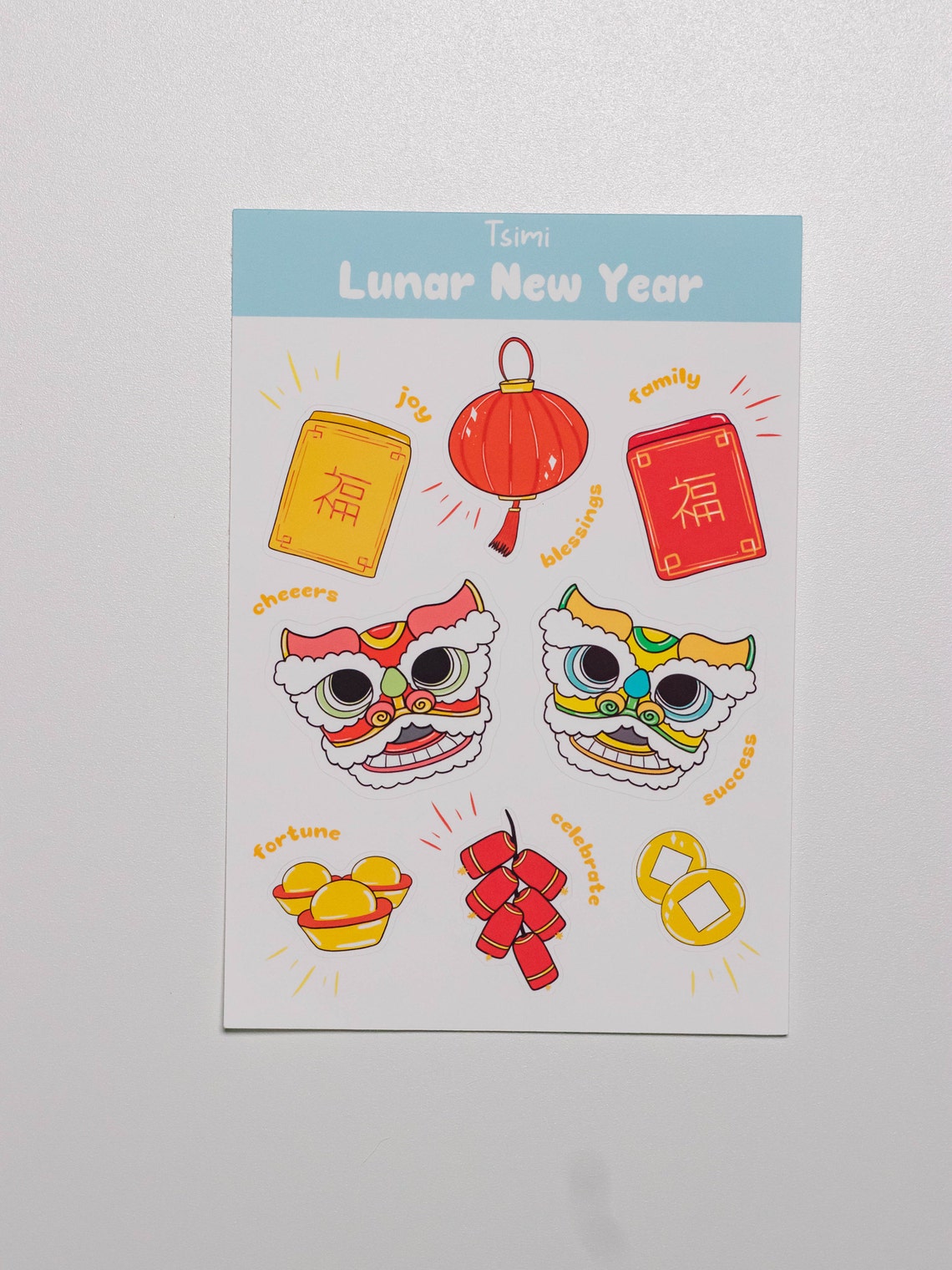 chinese new year sticker sheets