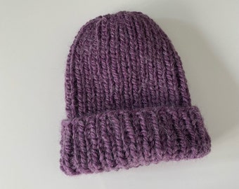 Purple Knitted Beanie