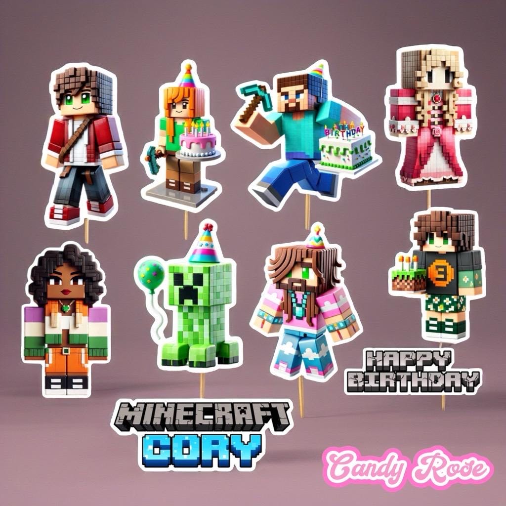 Minecraft Inspired Cupcake Toppers Minecraft Inspired Cupcake Toppers