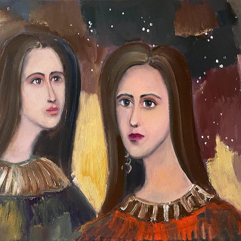 Sisters Painting Etsy