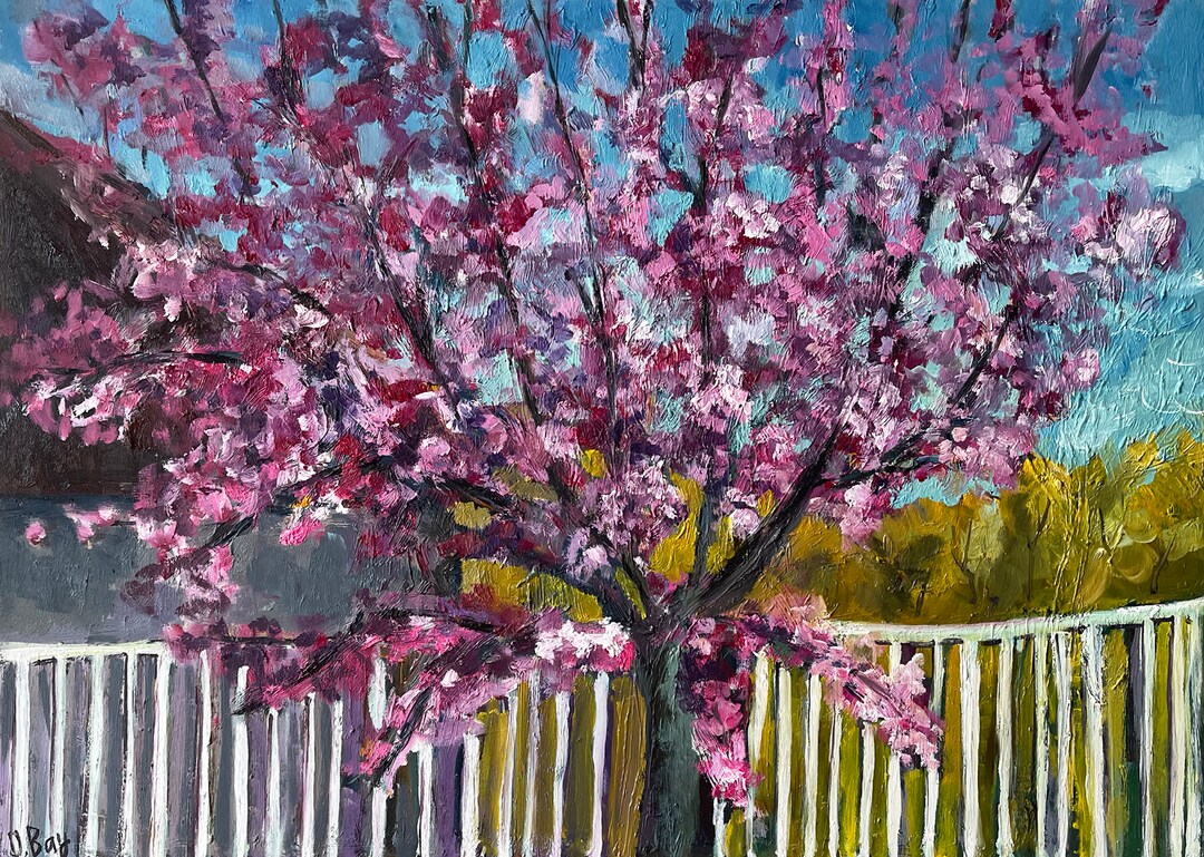 Cherry Blossom Tree Painting Spring Original Art Blossom Tree Wall Art ...