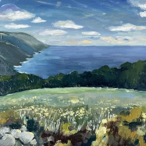 Big Sur Painting Original Art Oil Landscape California Seascape Art 10x14&quot; by Olesya Bay
