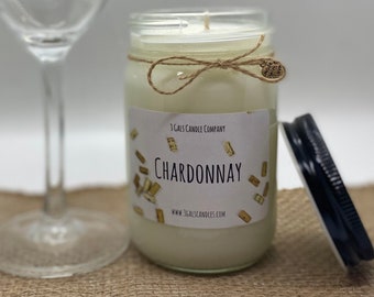 CHARDONNAY Soy Candle | Wine Inspired Candle | Hand Poured | Wine Lovers | Bestie Gift | Housewarming Gift | Bridal Shower Gift