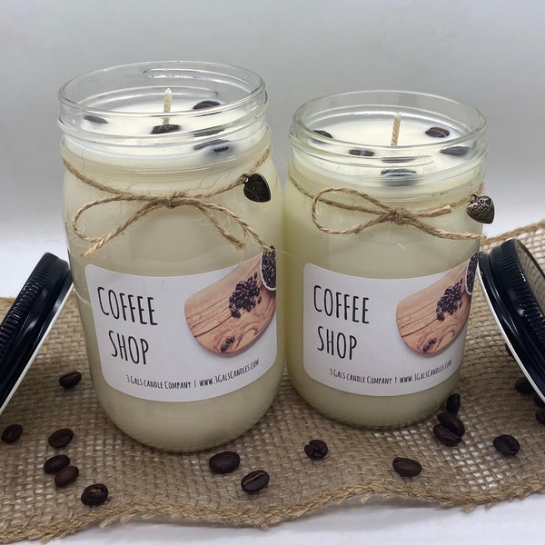 COFFEE SHOP Soy Wax Candle | Coffee Lovers | Birthday Gift | Housewarming | Coffee Bar | Coffee Mug | Coffee Addict | Coffee Shop