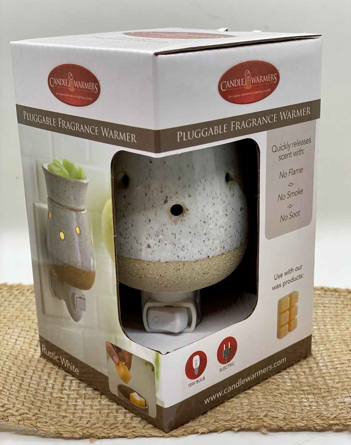 Rustic Pluggable Wax Melt Warmer with Homemade Soy Wax Melts Etsy