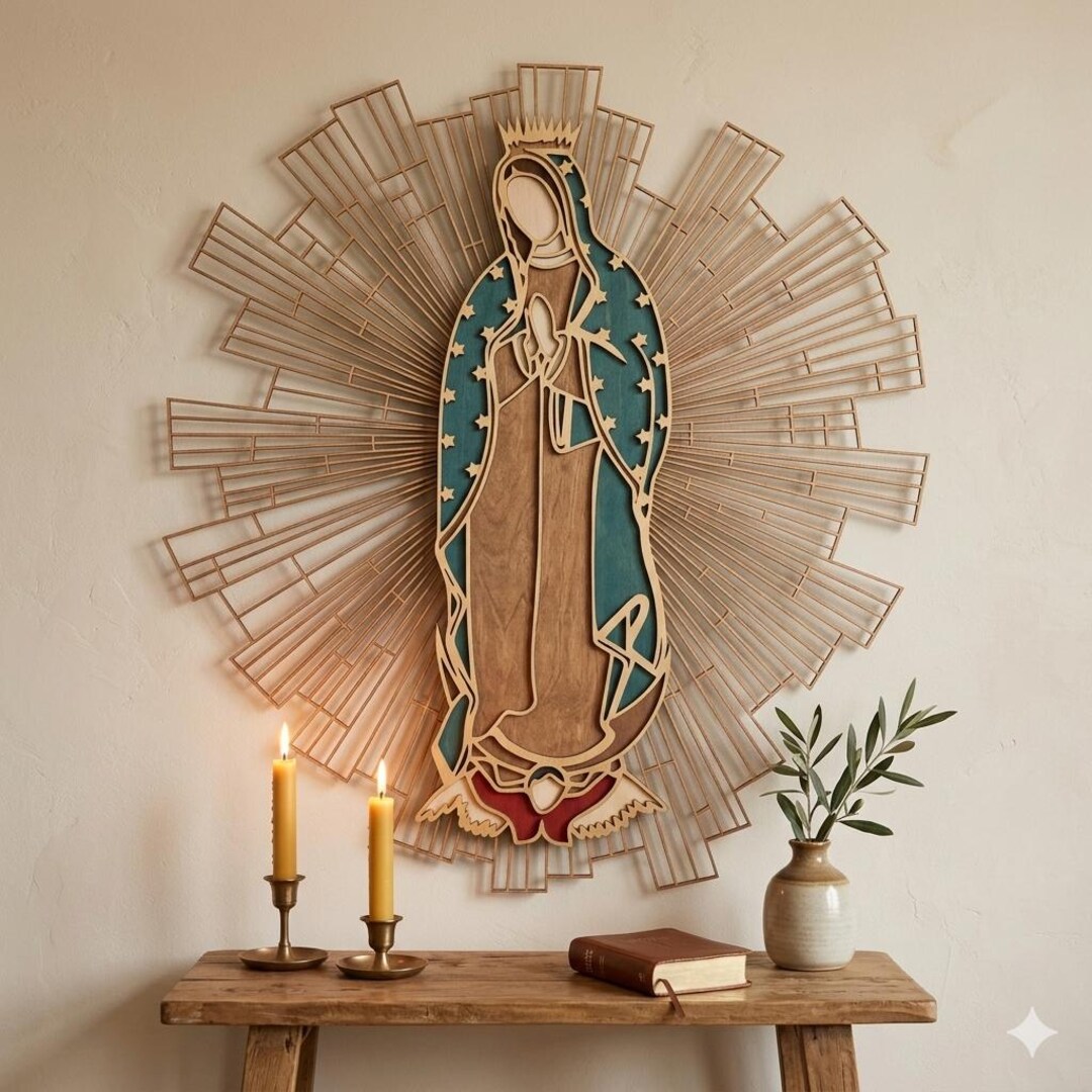 Our Lady of Guadalupe Laser Cut Svg Catholic Wall Art Cnc Glowforge ...