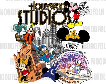 Hollywood Studios Disney Digital PNG – Mickey Mouse and Friends Graphic – Theme Park Clipart