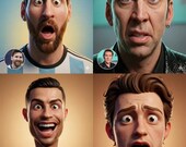AI Cartoon Portrait Prompt, Realistic Animated Face Generator, ChatGPT Gemini Midjourney Prompt, Turn Photo Into Cartoon Character Pr3