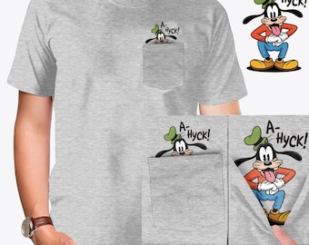 Goofy "A-Hyuck!" Pocket Shirt – Funny Goofy Design – Disney Pocket Tee for Men Gift For Him, Men Shirt Funny Gift PC4