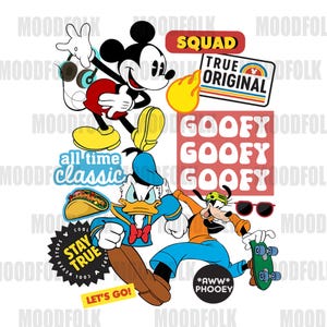 Mickey & Co. Digital png– Goofy, Mickey, and Donald PNG – Disney Graphic png for T-shirts, Mugs, and More DS42