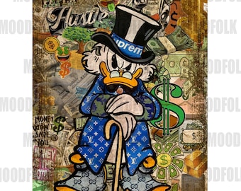 Paper Hustle Scrooge McDuck PNG – Money and Hustle Graphic – Disney Scrooge Digital Clipart