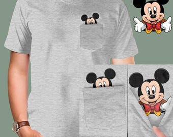 Mickey Mouse Pocket Shirt – Classic Mickey Design – Disney Pocket Tee for Men PC8