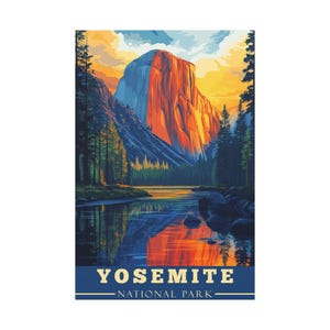 Yosemite National Park Canvas Print: El Capitan Sunset Landscape Wall Art
