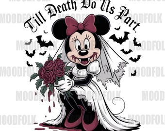 Zombie Braut Minnie PNG: Gruselige Halloween Clipart (Digitaler Download