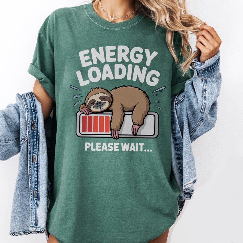 Energy Loading Sloth PNG Sublimation Design | Funny Sleepy Sloth ...