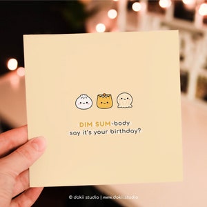 Leuke dim sum-verjaardagskaart | Funny Punny Dim Sum Card Valentines Kawaii Dim Sum Anniversary Card, Har Gao Siu Mai Funny Pun Valentijnsdagkaart