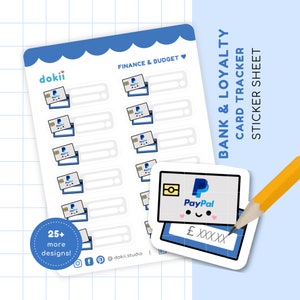 Stickervel creditcardtracker | Leuke creditcardplannersticker Trackerpictogram Budgetbetalingsstickers Beloningskaart Loyaliteitspuntstickers