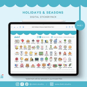 NEW! 2026 Holidays Digital Stickers | 60 Cute UK & USA Holidays ...
