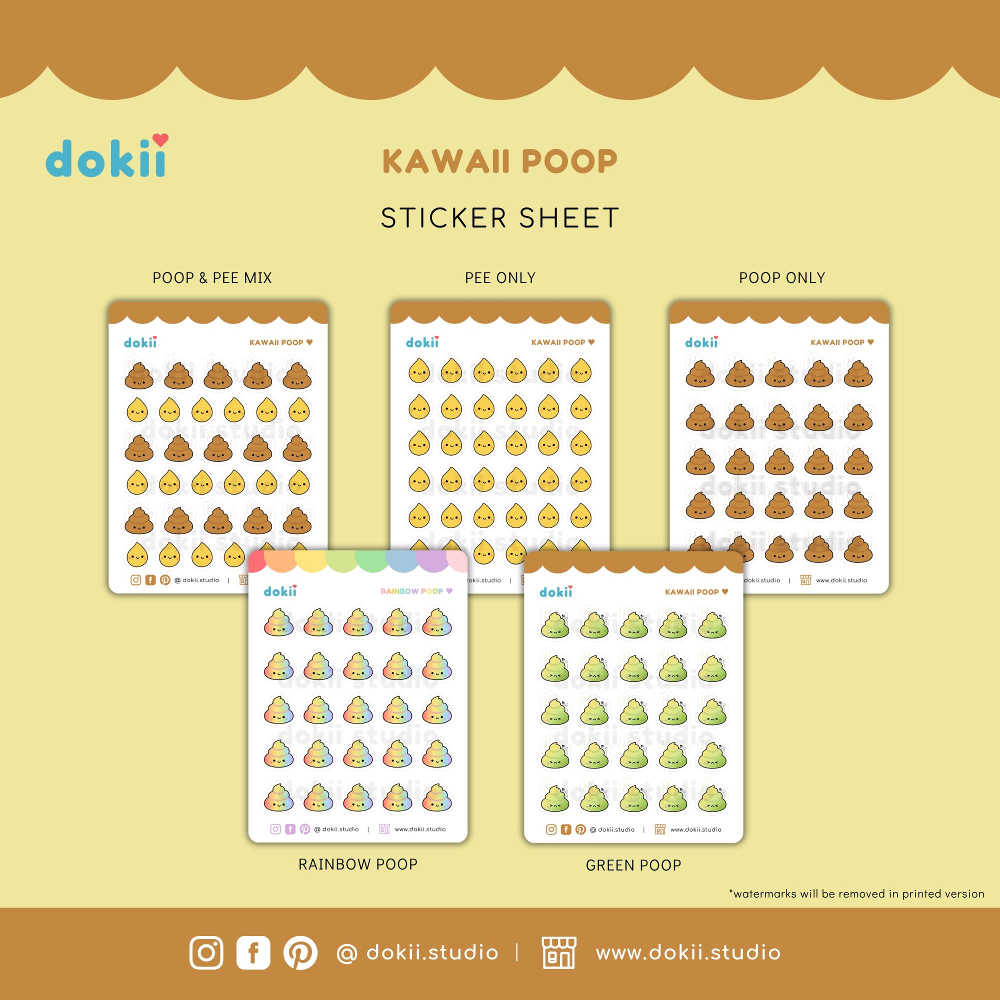Poop Sticker Ios Smelly Poop Sticker Sheet | Cute Poo Planner Stickers Green Diarrhoea ...