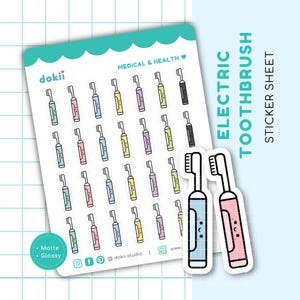 Jolie feuille d'autocollants pour brosse à dents électrique | Stickers brosse à dents électrique Stickers agenda Stickers dentaires Kawaii Sticker rappel de brosse à dents Royaume-Uni