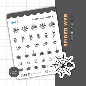 Hoja de pegatinas de telaraña kawaii / Linda pegatina de planificador de Halloween Esquina de telaraña / Hoja de pegatinas de planificador de octubre Otoño Reino Unido