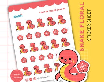 Söt ormplaneringsark | 2025 Ormklistermärke Lunar New Year CNY Kawaii ormklistermärke Kinesiskt nyår 2025 klistermärke