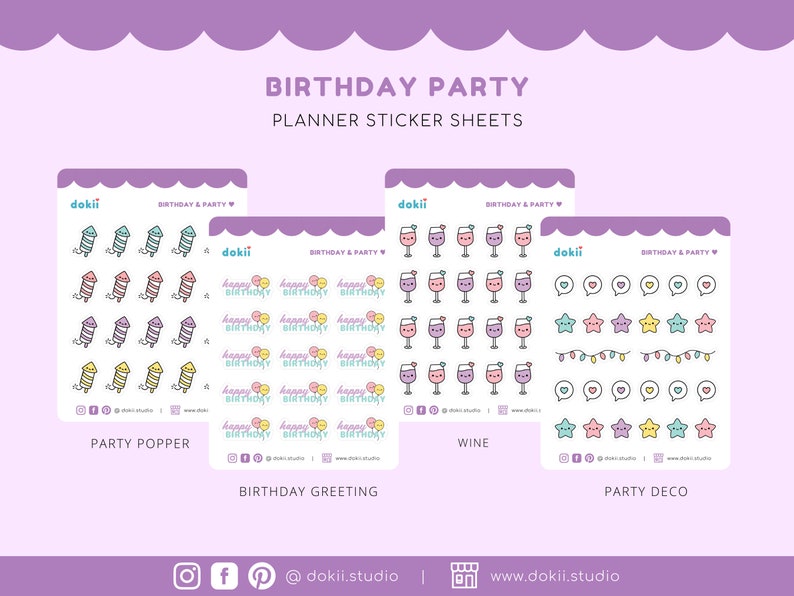 Cute Birthday Reminders Sticker Sheet | Kawaii Birthday Tracker ...