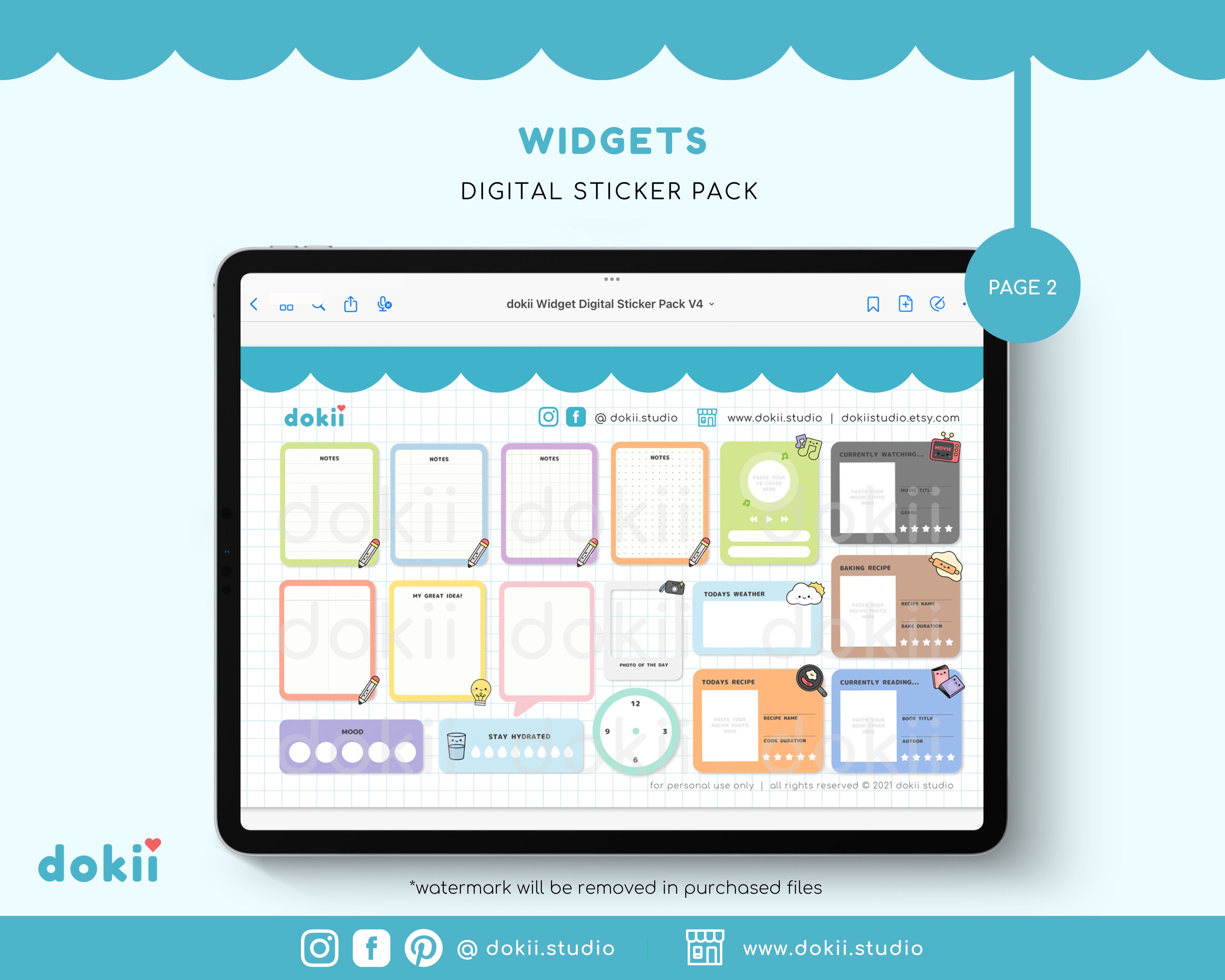 Cute Digital Widget Stickers | 35 Essential Digital Planner Widgets ...