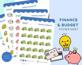 Kawaii Finance Planner Stickers | Cute Budget Stickers Payday, Piggy Bank, Rent Due, Credit Card Bill, Cash, Money, Stock UK