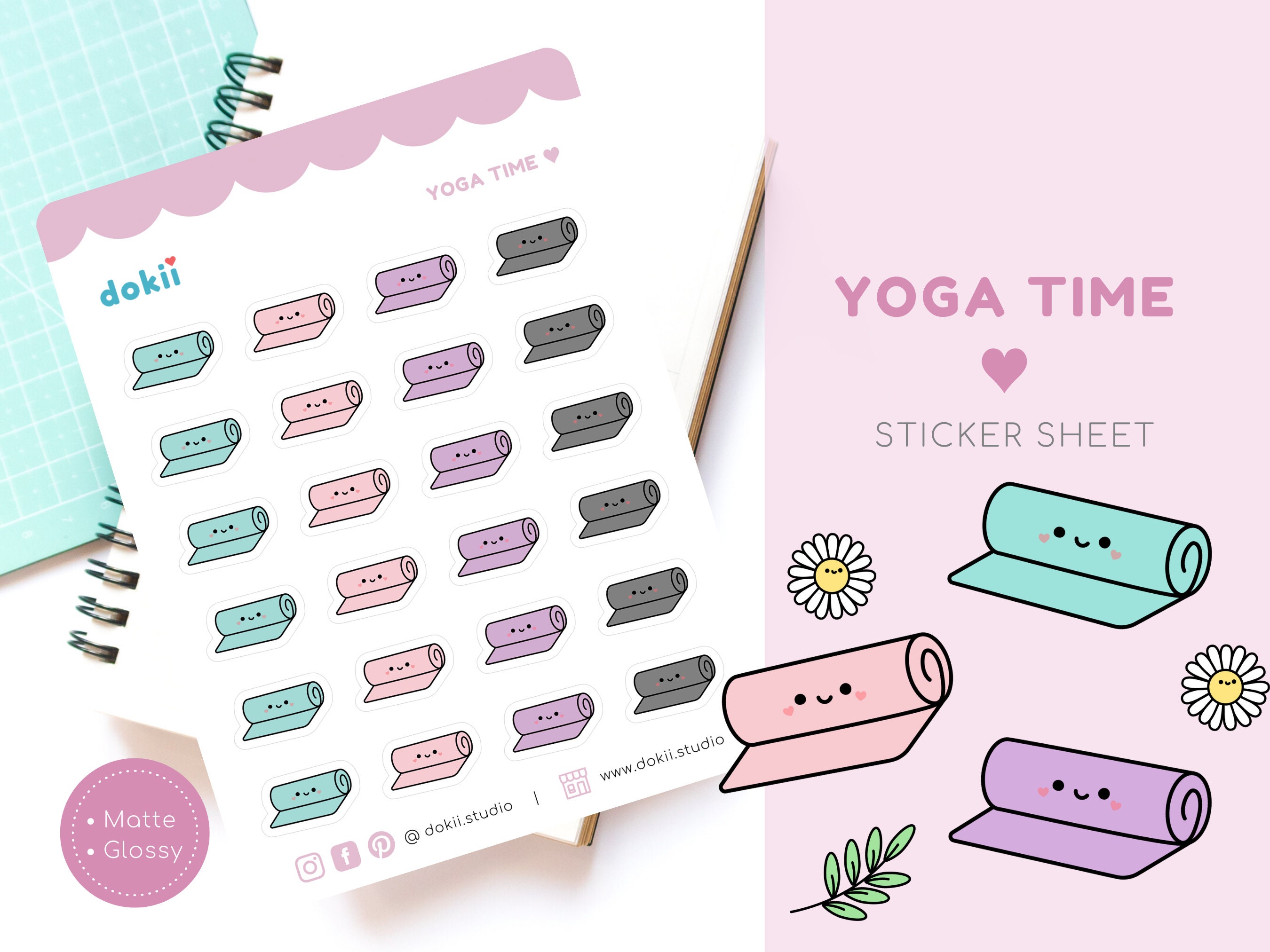 Mental Self Care, Erin Condren Stickers, Self Care Stickers, Mindfulness  Journey, African American, Printable Stickers, Yoga Stickers 