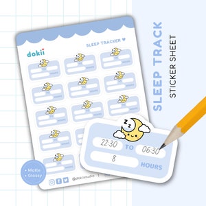 Sleep Tracker Sticker Sheet | Cute Sleep Planner Sticker Sleep Log Sleeping Tracker Sticker Nap Time Planner Sticker Napping Snoozing UK