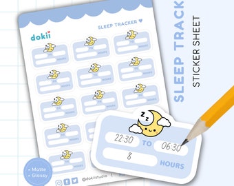 Sleep Tracker Sticker Sheet | Cute Sleep Planner Sticker Sleep Log Sleeping Tracker Sticker Nap Time Planner Sticker Napping Snoozing UK