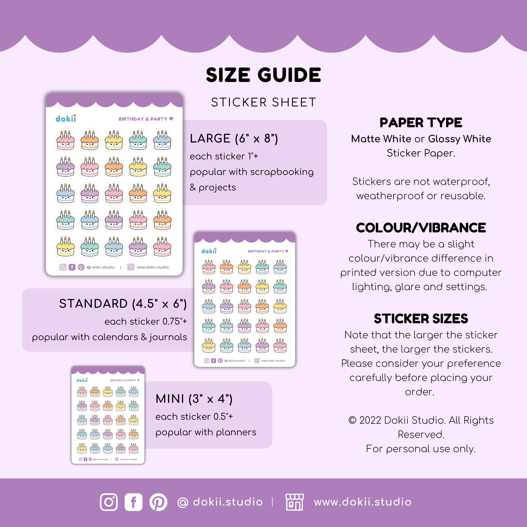 Birthday Cake Sticker Sheet | Cute Birthday Cake Planner Stickers ...