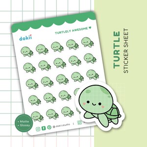 Hoja de pegatinas de tortugas lindas / Pegatinas de planificador de tortugas kawaii Regalo de tortuga marina Pegatinas de tortugas increíbles, pegatinas de tortugas grandes/mini Reino Unido
