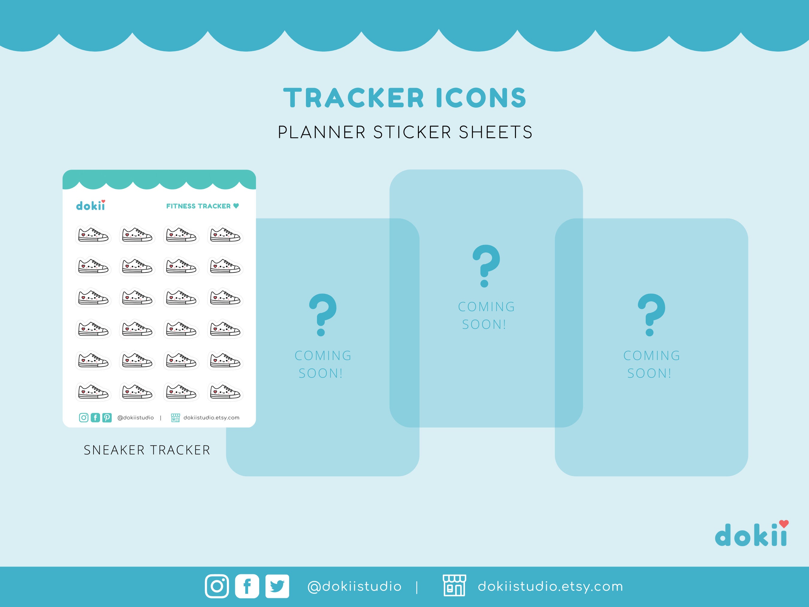 Kawaii Tracker Icon Sticker Sheet | Cute Water Tracker, Period Tracker ...