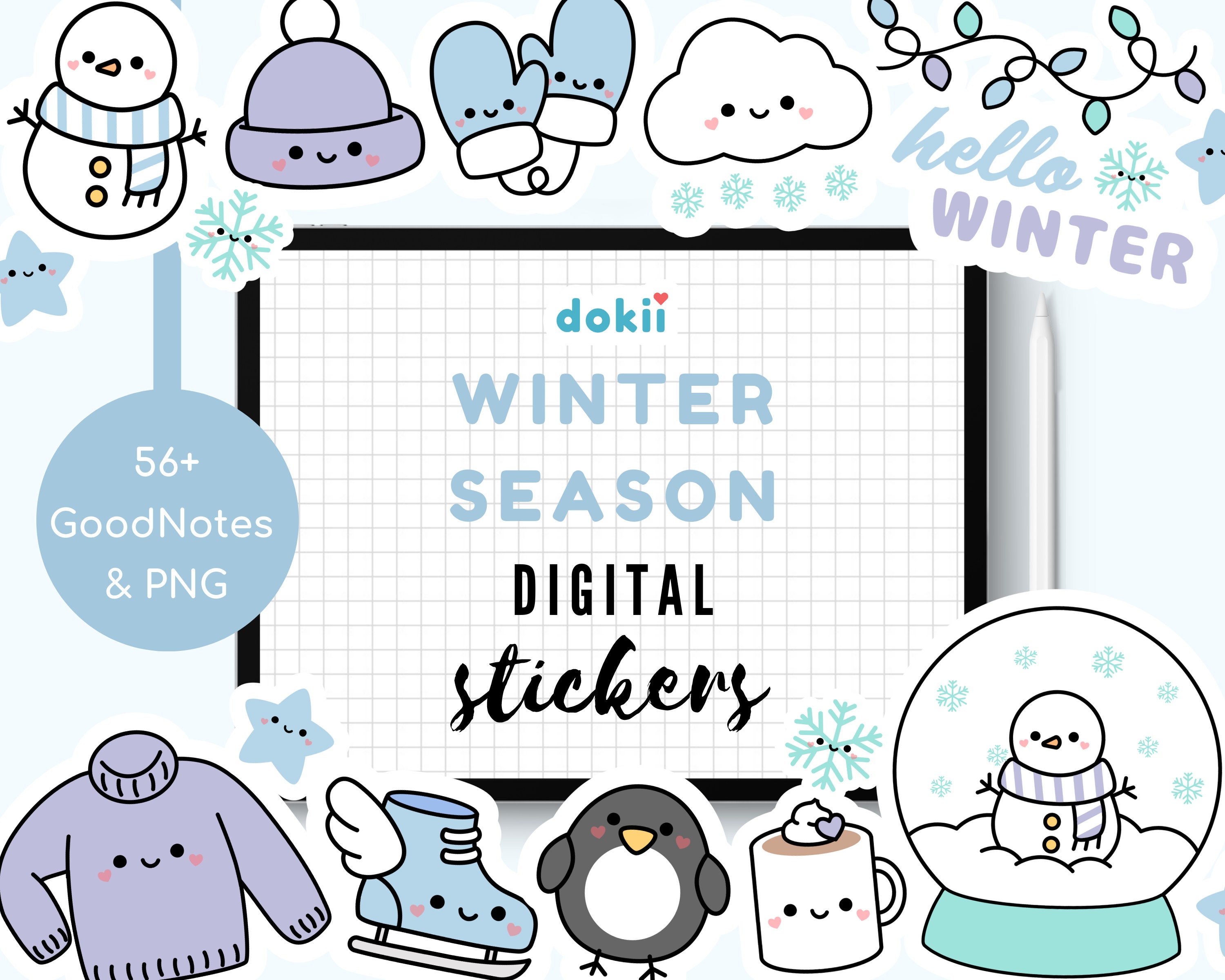 US Holidays and Seasons Digital Planner Stickers, Goodnotes