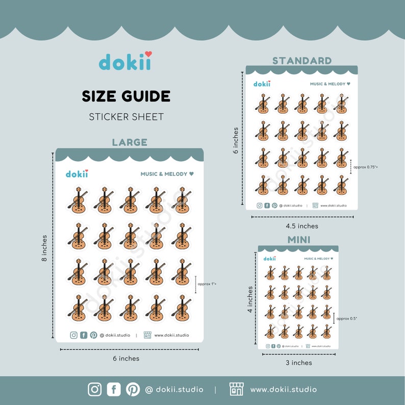 Kawaii Violin Sticker Sheet | Cute Music Practice Planner Stickers ...