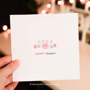 Hoppelige Ostergrußkarte Häschen | Niedliche lustige Oster-Wortspiel-Karte | Frohe Ostern Karten | Osterhasen Liebeskarten | Kaninchen-Liebhaber-Geschenk-süßes Kaninchen