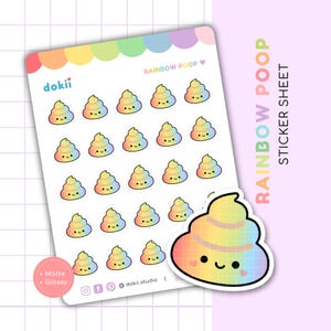 Stickervel regenboog kak | Leuke kakplannerstickers zindelijkheidstraining tracker kak Emoji toilettraining plannersticker kakpictogram