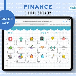 KawaiiFinen Digital Widgets [EXPANSION PACK], 18+ niedliche Geld Budget Rechnungen GoodNotes Aufkleber, vorgeschnittener PNG Digitaler Planer November